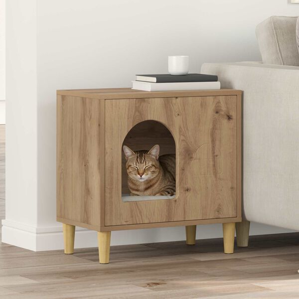 vidaXL Casa para Gatos Carvalho Artesanal 51 x 30 x 52 cm