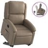 vidaXL Poltrona reclin&aacute;vel elevat&oacute;ria couro artificial cor cappuccino