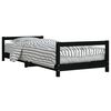 vidaXL Estrutura de cama infantil 90x200 cm pinho maci&ccedil;o preto