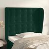 vidaXL Cabeceira cama c/ abas veludo 103x23x118/128 cm verde-escuro