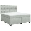 vidaXL Cama com molas/colch&atilde;o 180x200 cm veludo cinzento-claro