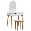 vidaXL Conjunto de Mesa de Vestir FAUSKE 3 pcs Branco 76 x 50 x 143 cm