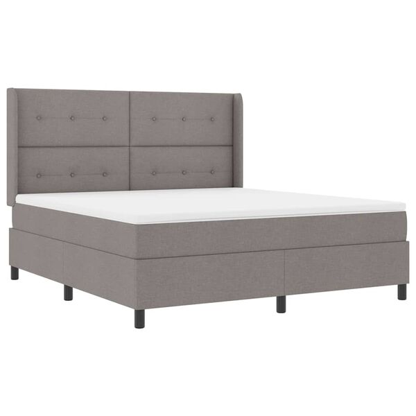 vidaXL Cama Box com colch&atilde;o Cinzento-acastanhado 180 x 200 cm tecido