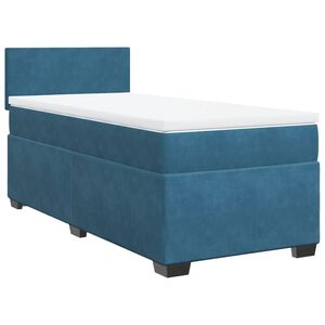 vidaXL Cama com molas/colch&atilde;o 80x200 cm veludo azul-escuro