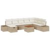 vidaXL Conjunto de Sof&aacute; de Jardim 9 unid. Bege vime PE