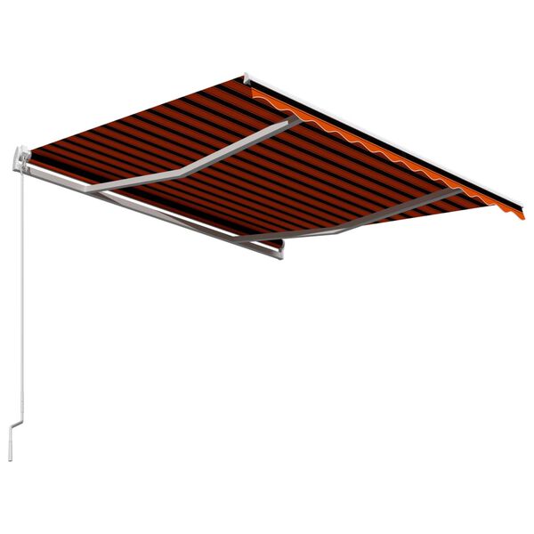 vidaXL Toldo retrátil manual 350x250 cm laranja e castanho