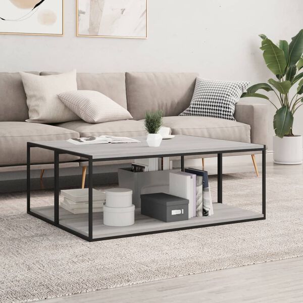 vidaXL Prateleiras de parede 4pcs derivados de madeira cinzento sonoma