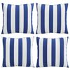 vidaXL Almofadas decorativas 4pcs 50x50 cm tecido riscas azul/branco