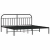 vidaXL Estrutura de cama com cabeceira 193x203 cm metal preto