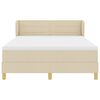 vidaXL Cama Box com colch&atilde;o com cabeceira Creme 140 x 190 cm tecido