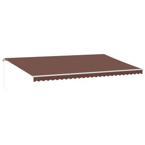 vidaXL Toldo retr&aacute;til manual com luz LED 600x350 cm castanho
