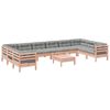 vidaXL 11pcs conj. sof&aacute;s jardim c/ almofad&otilde;es madeira abeto-de-douglas