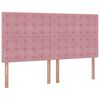 moldura de cama otomana vidaXL com colch&atilde;o rosa 200x200cm Veludo