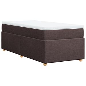 vidaXL Cama com molas/colch&atilde;o 80x200 cm tecido castanho-escuro