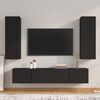 vidaXL Conjunto m&oacute;veis de TV 4 pcs madeira processada preto