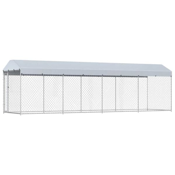 vidaXL Canil de exterior com telhado 760x190x225 cm