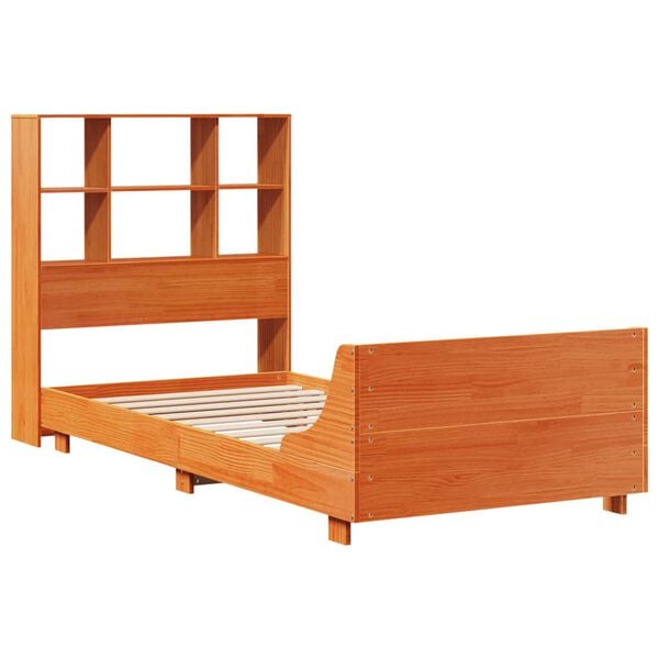 vidaXL Cama sem colch&atilde;o 100x200 cm pinho maci&ccedil;o castanho-mel