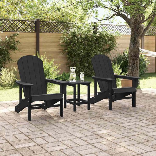 vidaXL Cadeira de Jardim 2 pcs Preto 82 x 74 x 92 cm Polietileno