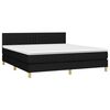 vidaXL Cama box spring c/ colch&atilde;o e LED 160x200 cm tecido preto