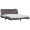 vidaXL Cama com colch&atilde;o Hvar 180x200 cm couro artificial cinza
