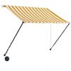 vidaXL Toldo retr&aacute;til com LED 150x150 cm amarelo e branco