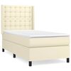 vidaXL Cama com molas/colch&atilde;o 80x200 cm couro artificial cor creme