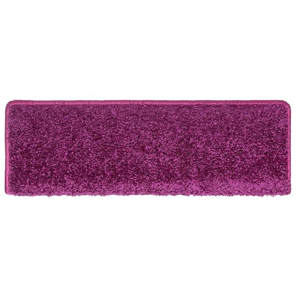 vidaXL Tapetes de escada 30 pe&ccedil;as 65x21x4 cm roxo com borda retangular