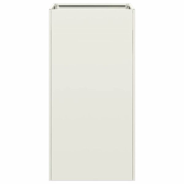 vidaXL Vaso floreira 40x40x80 cm a&ccedil;o laminado a frio branco
