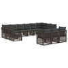 vidaXL Conjunto de Sof&aacute; de Jardim 13 unid. Cinzento vime PE