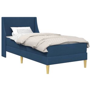 vidaXL Estrutura de cama com colch&atilde;o Azul 80x 200 cm Poli&eacute;ster
