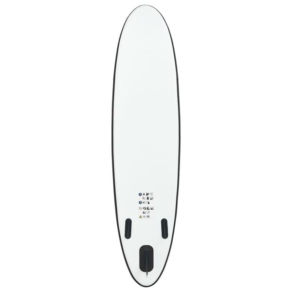 vidaXL Conjunto prancha de paddle SUP insufl&aacute;vel preto e branco