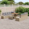 vidaXL Conjunto de Sof&aacute; de Jardim 11 pcs Bege Rattan Sint&eacute;tico