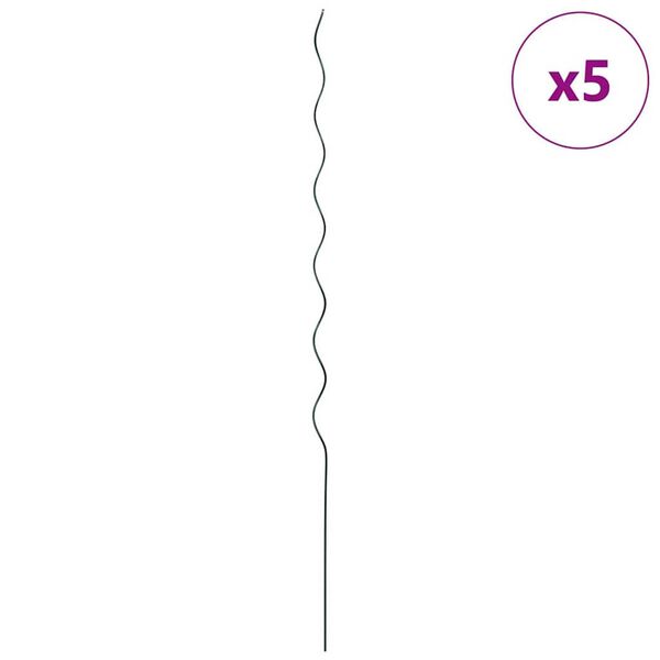 vidaXL Suporte para Plantas 5 pcs Verde 110 x 0.6 x 0.6 cm A&ccedil;o