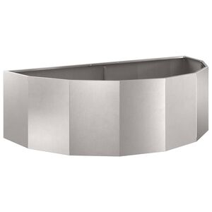 vidaXL Floreira Prateado 120 x 60 x 35 cm A&ccedil;o inoxid&aacute;vel