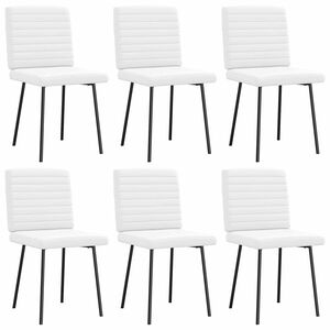 vidaXL Cadeiras de jantar 6 pcs couro artificial branco