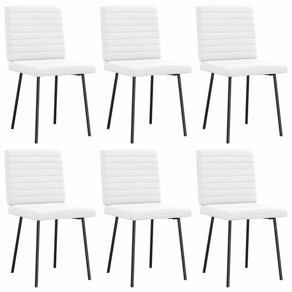 vidaXL Cadeiras de jantar 6 pcs couro artificial branco