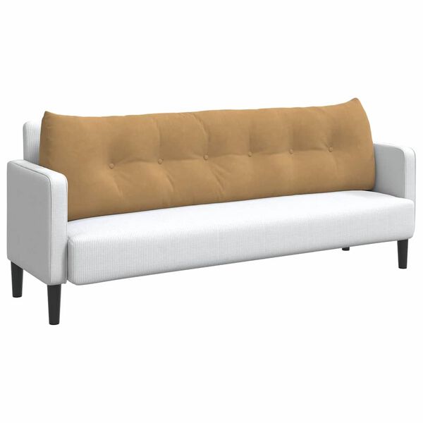 vidaXL Travesseiro para Costas Castanho 180 x 24 x 50 cm Veludo