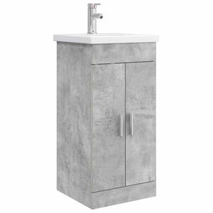 vidaXL Gabinete de banheiro com pia Cinzento Cimento 42 x 40 x 84,5 cm