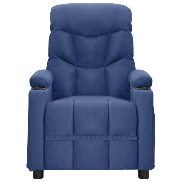 vidaXL Poltrona de massagens tecido azul