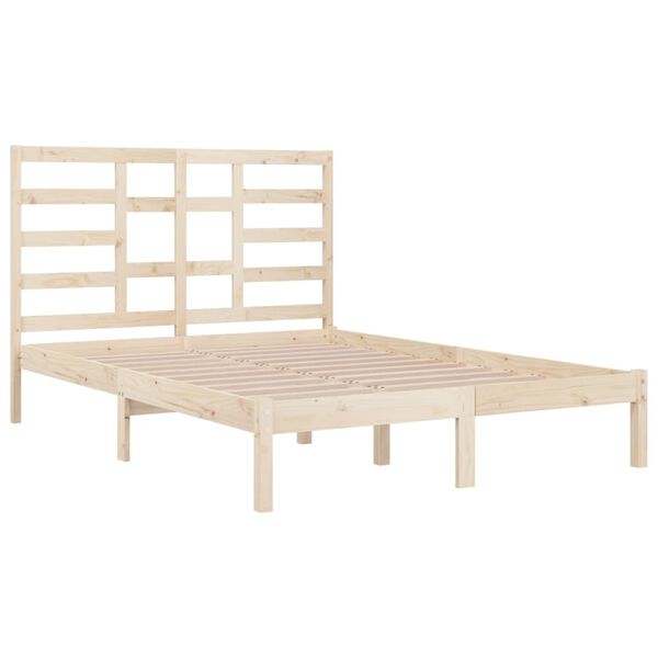 vidaXL Estrutura de cama king 150x200 cm madeira maci&ccedil;a