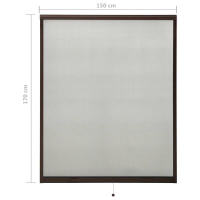 vidaXL Tela anti-insetos de descer para janelas 150x170 cm castanho