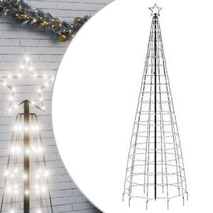vidaXL Árvore de Natal LED com Spikes 570 LEDs Branco Frio 300 cm