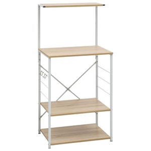 vidaXL Arm&aacute;rio para micro-ondas derivados de madeira branco/carvalho