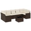 vidaXL 8 pcs conjunto sof&aacute;s de jardim c/ almofad&otilde;es vime PE castanho