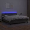 vidaXL Cama box spring c/ colch&atilde;o/LED 160x200cm couro artificial cinza