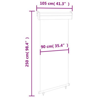 vidaXL Toldo lateral para varanda 100x250 cm preto