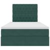 vidaXL Cama com arruma&ccedil;&atilde;o e colch&atilde;o Verde Escuro 120 x 200 cm Veludo