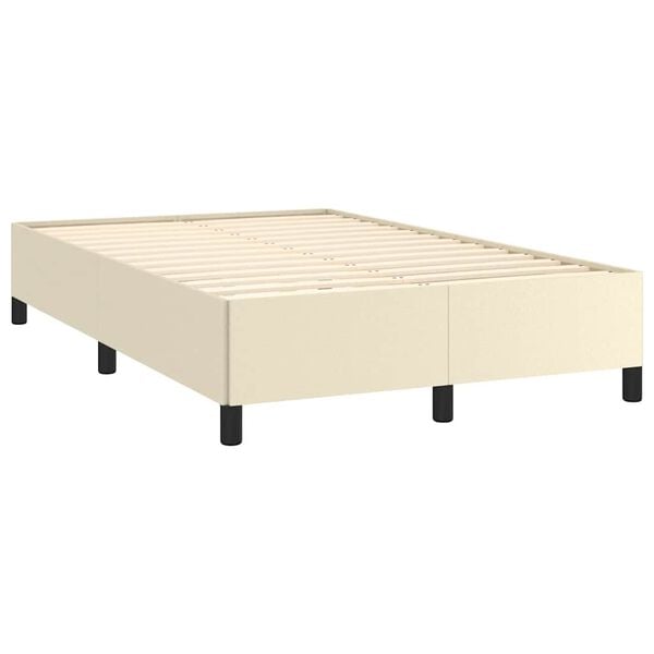 vidaXL Moldura de cama sem creme de colch&atilde;o 120x190 cm couro do falso