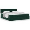 vidaXL Estrutura de cama otomana com colch&atilde;o 160x200 cm verde escuro