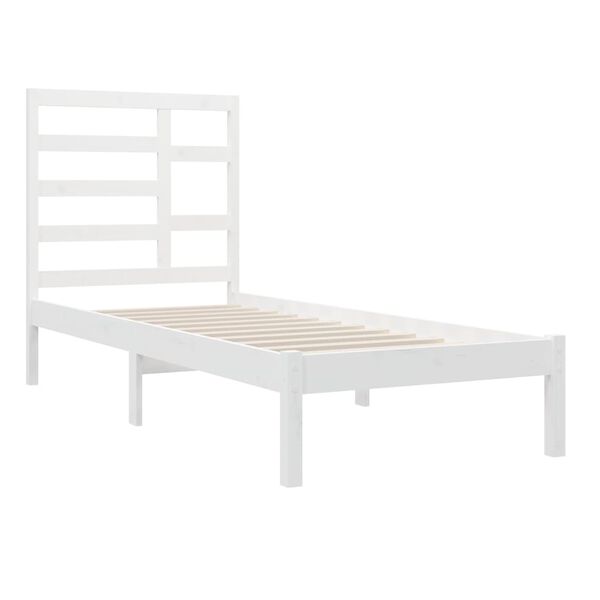 vidaXL Estrutura de cama 100x200 cm madeira maci&ccedil;a branco